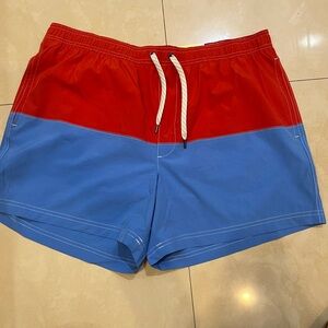 Sonoma mens swim trunks. Red and blue size XL